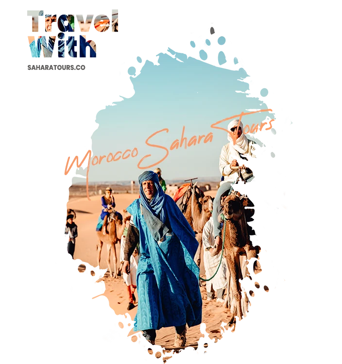 travel with Morocco sahara tours to enjoy the camel caravan in the sahara desert